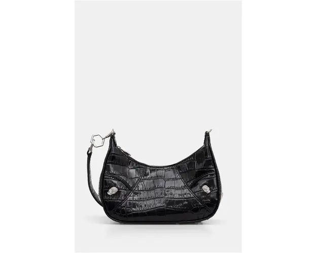 Philipp Plein poseta de piele culoarea negru, AADA WBA2034 PLE009N