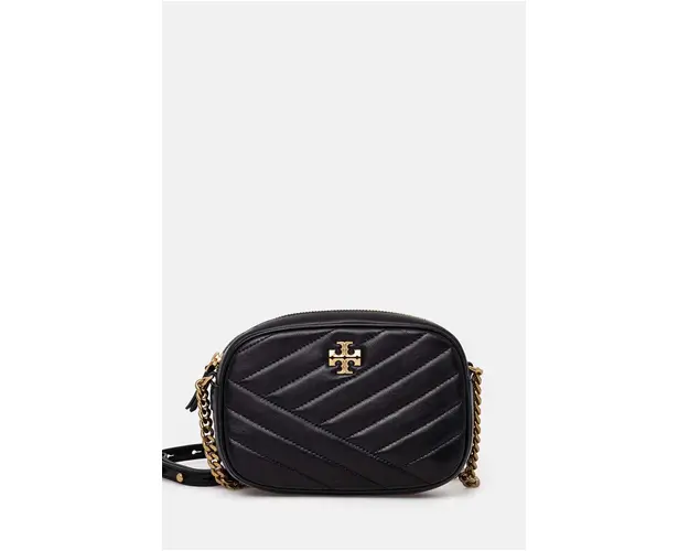 Tory Burch poseta de piele Kira Chevron culoarea negru, 152353