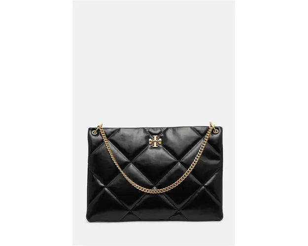 Tory Burch poseta de piele Kira Diamond culoarea negru, 155235