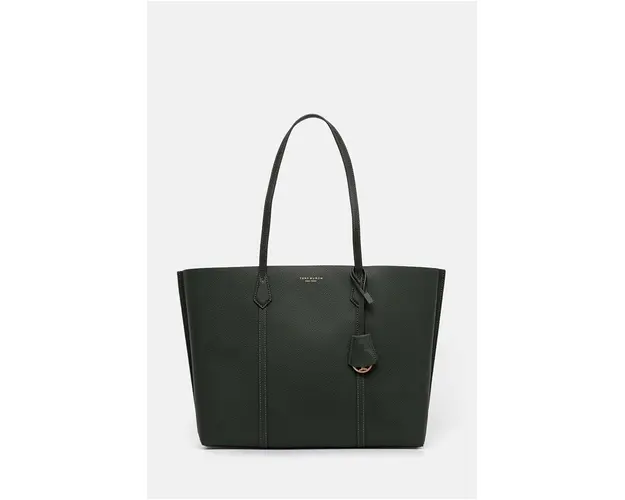 Tory Burch poseta de piele Perry Triple-Compartment culoarea verde, 158531
