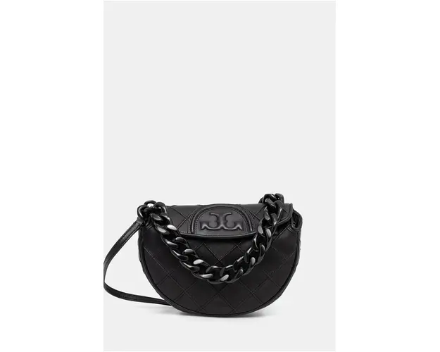 Tory Burch poseta de piele Fleming culoarea negru, 162265