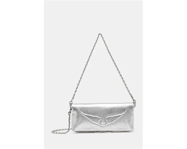 ZADIG&VOLTAIRE poseta de piele culoarea argintiu, LWBA02551