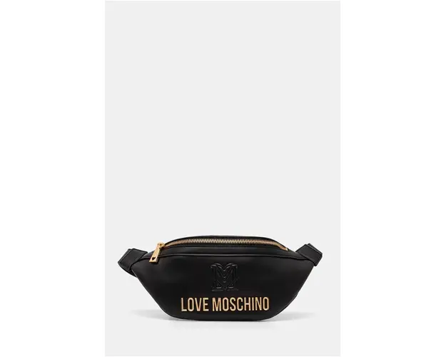 Love Moschino borseta de piele culoarea negru, JC4363PP0L