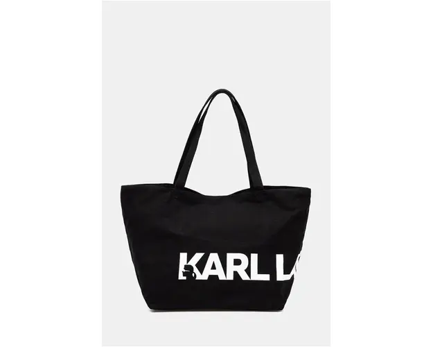 Karl Lagerfeld geanta de bumbac culoarea negru, 246W3886