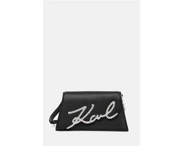 Karl Lagerfeld poseta de piele culoarea negru, 246W3096