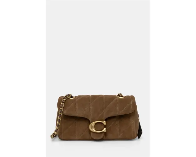 Coach geanta de mana din piele intoarsa Tabby culoarea maro, CW626