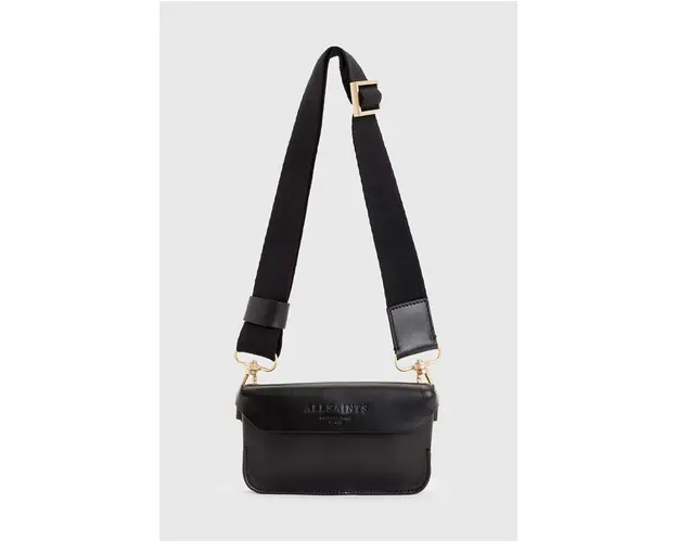 AllSaints poseta de piele ZOE CROSSBODY culoarea negru, W312XB