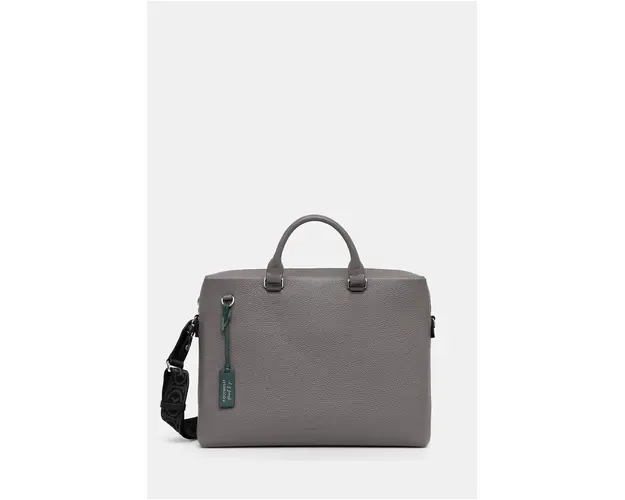 Coccinelle geanta de piele MAN SOFT culoarea gri, E1 MUK 91 01 01