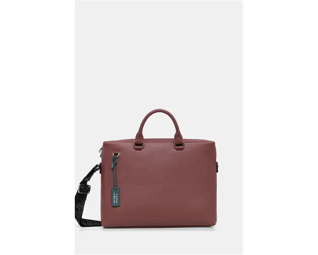 Coccinelle geanta de piele MAN SOFT culoarea bordo, E1 MUK 91 01 01