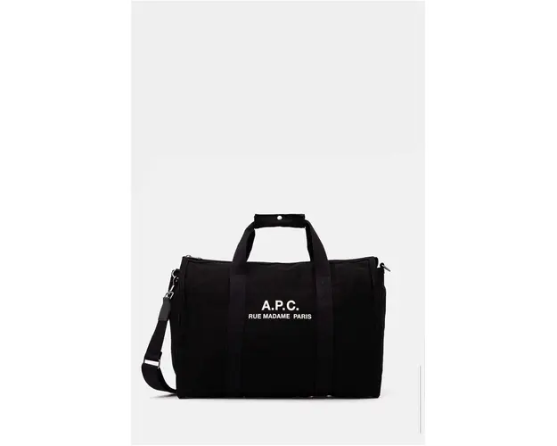 A.P.C. geanta de bumbac gym bag recuperation culoarea negru, CODBM.H62230