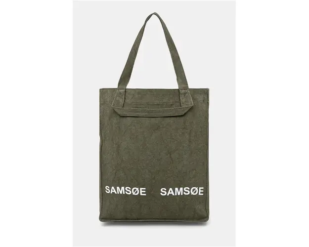Samsoe Samsoe geanta de bumbac SALUCCA culoarea verde, U24300002