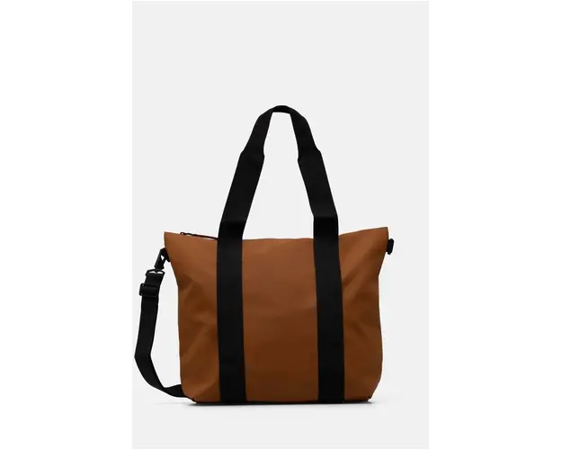 Rains geanta Tote Bag Mini W3 culoarea maro, 14160-63