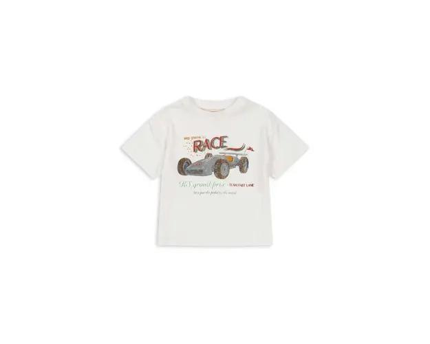 Konges Sløjd tricou din amestec de in pentru copii ERA TEE OCS culoarea alb, cu imprimeu, KS101504