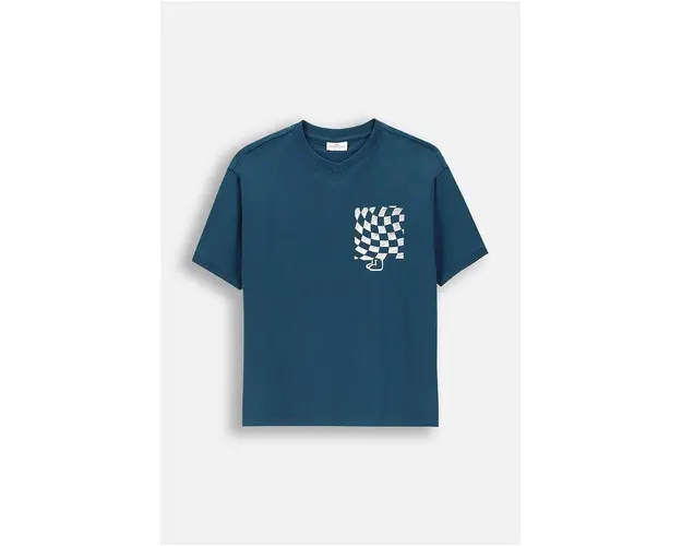 Coccodrillo tricou de bumbac pentru copii culoarea albastru marin, ACADEMY BOY JUNIOR