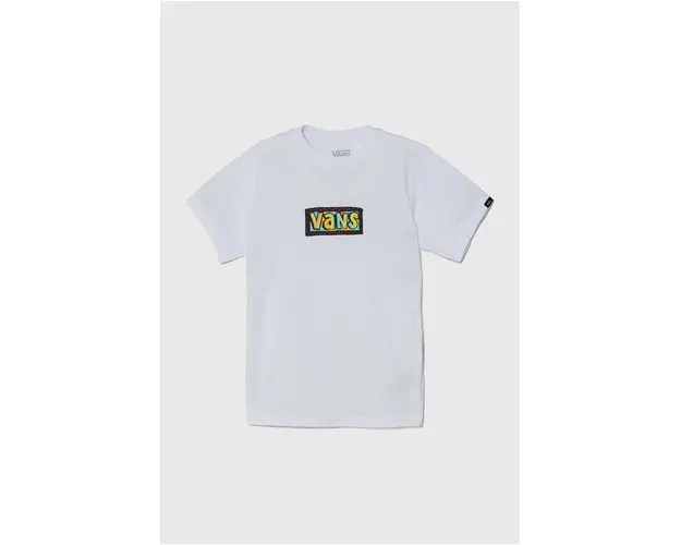 Vans tricou de bumbac pentru copii Scribble culoarea alb, cu imprimeu, VN000JNZWHT1