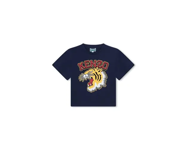 Kenzo Kids tricou de bumbac pentru copii culoarea albastru marin, cu imprimeu, K60746