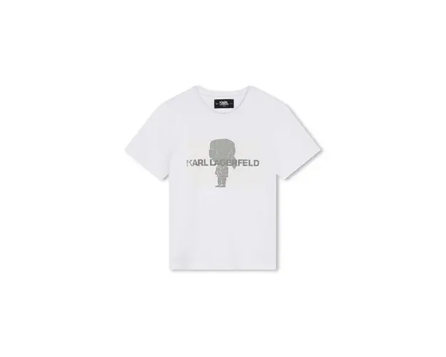 Karl Lagerfeld tricou de bumbac pentru copii culoarea alb, cu imprimeu, Z30239