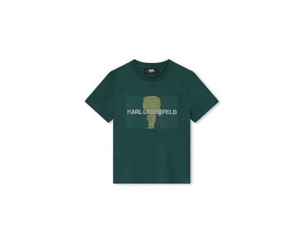 Karl Lagerfeld tricou de bumbac pentru copii culoarea verde, cu imprimeu, Z30239