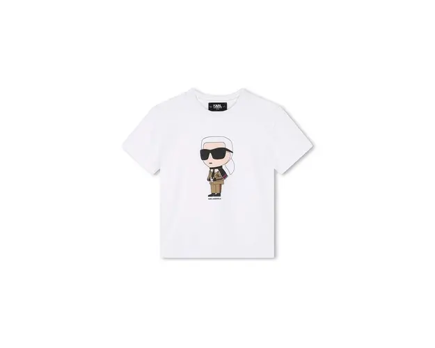 Karl Lagerfeld tricou de bumbac pentru copii culoarea alb, cu imprimeu, Z30241