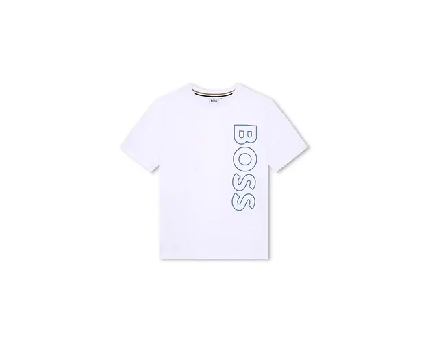 BOSS tricou de bumbac pentru copii culoarea alb, cu imprimeu, J51206