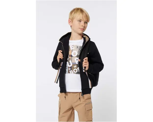 BOSS tricou de bumbac pentru copii culoarea alb, cu imprimeu, J51217