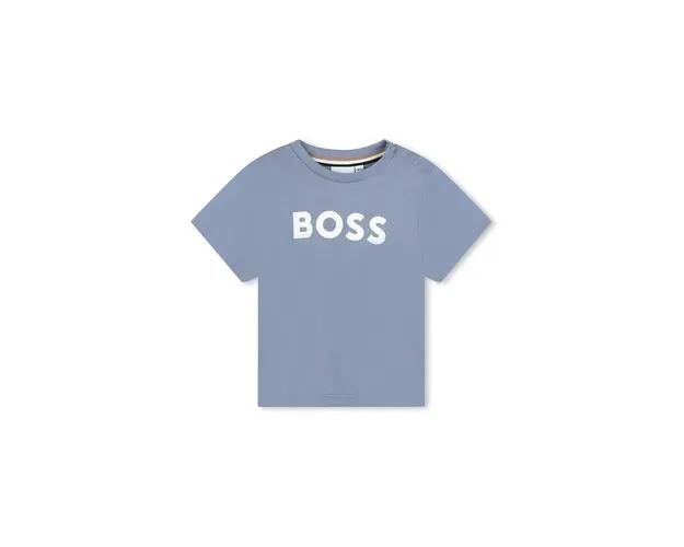 BOSS tricou din bumbac pentru bebelusi culoarea gri, cu imprimeu, J51298