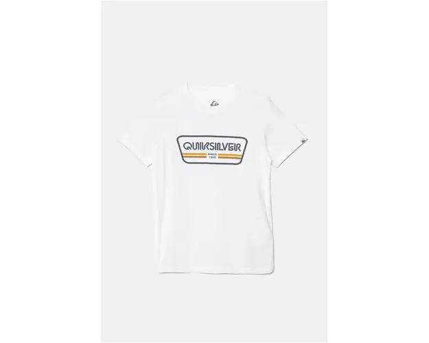 Quiksilver tricou de bumbac pentru copii RANGE LIFE SS culoarea alb, cu imprimeu, EQBZT04784