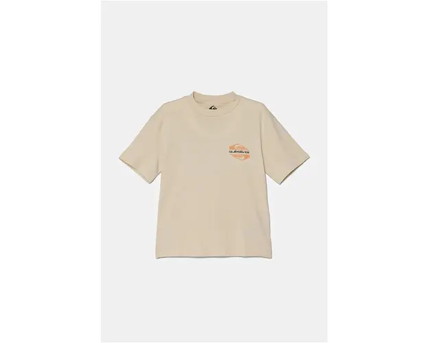 Quiksilver tricou de bumbac pentru copii FUN ZONE SS culoarea bej, cu imprimeu, EQBZT04774