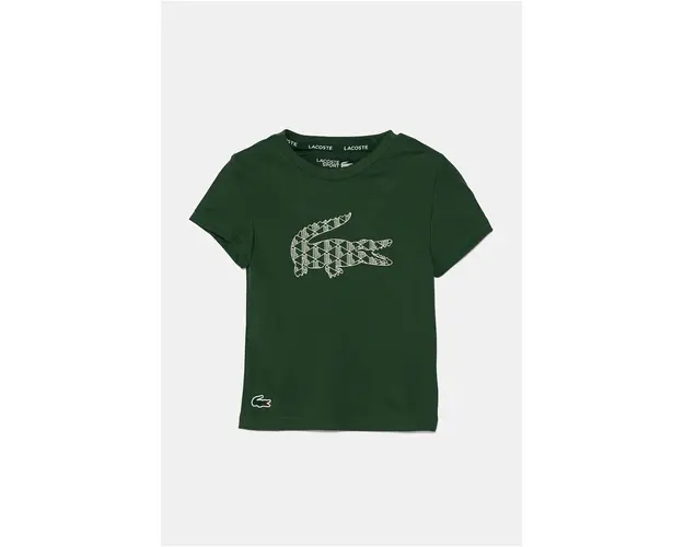 Lacoste tricou copii culoarea verde, cu imprimeu, TJ2497