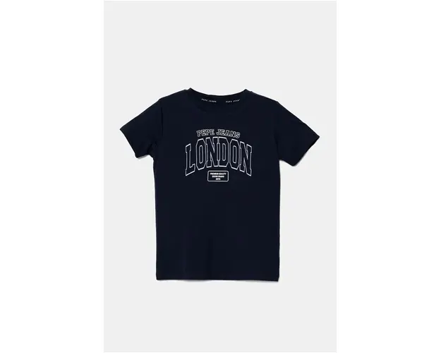 Pepe Jeans tricou de bumbac pentru copii BALEY culoarea albastru marin, neted, PB503912