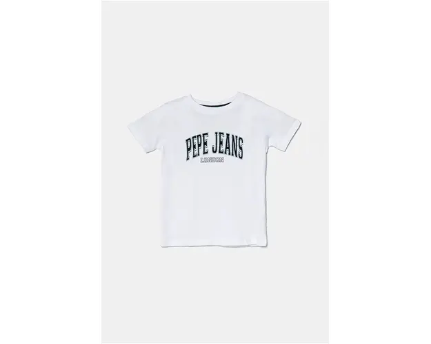 Pepe Jeans tricou de bumbac pentru copii BAIN culoarea alb, cu imprimeu, PB503915