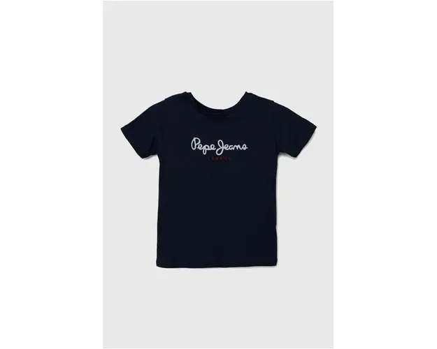 Pepe Jeans tricou de bumbac pentru copii NEW ARTN culoarea albastru marin, cu imprimeu, PB503920