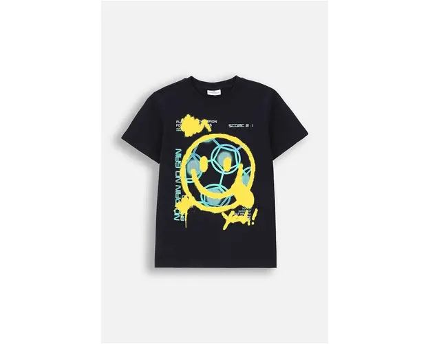 Coccodrillo tricou de bumbac pentru copii culoarea albastru marin, cu imprimeu, EVERYDAY BOY