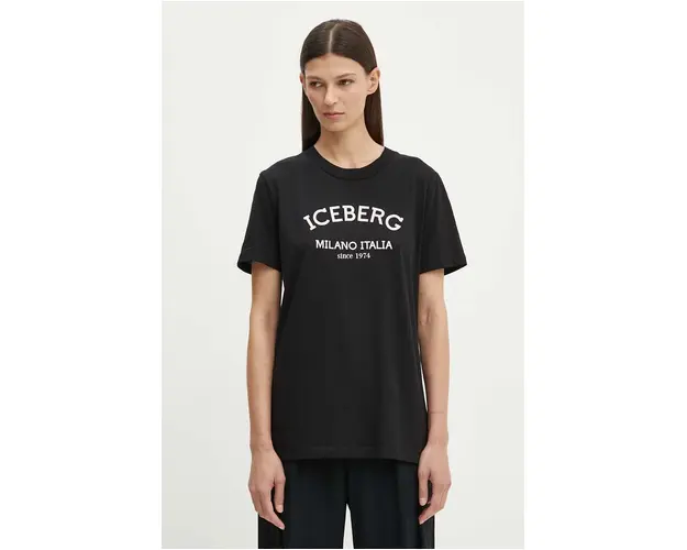 Iceberg tricou din bumbac femei, culoarea negru, F021 6325