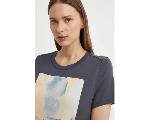 G-Star Raw tricou din bumbac femei, culoarea gri, D24643-4107