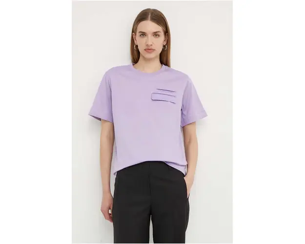 BOSS tricou din bumbac femei, culoarea violet, 50521741