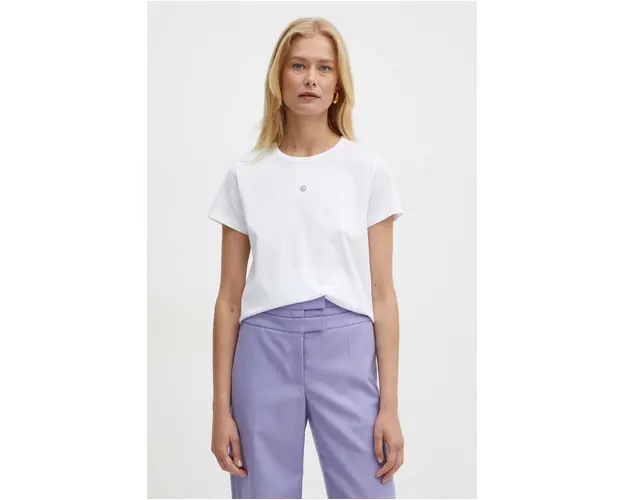 BOSS tricou din bumbac femei, culoarea alb, 50521900