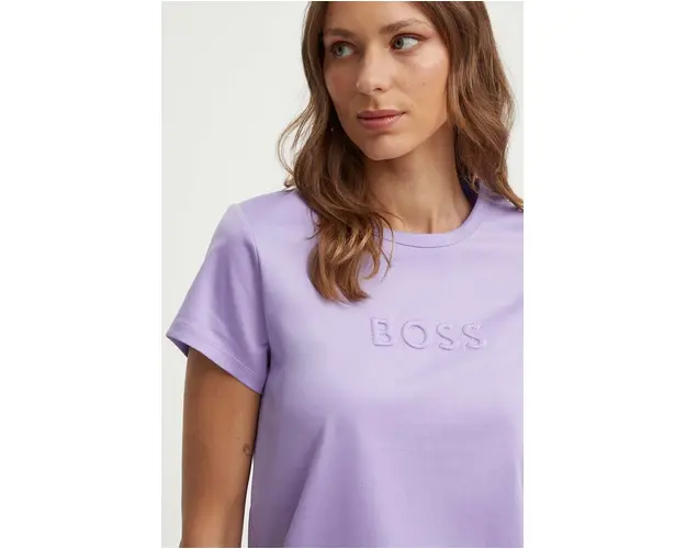 BOSS tricou din bumbac femei, culoarea violet, 50522209