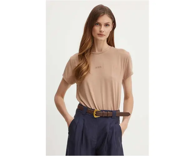 BOSS tricou femei, culoarea bej, 50525711