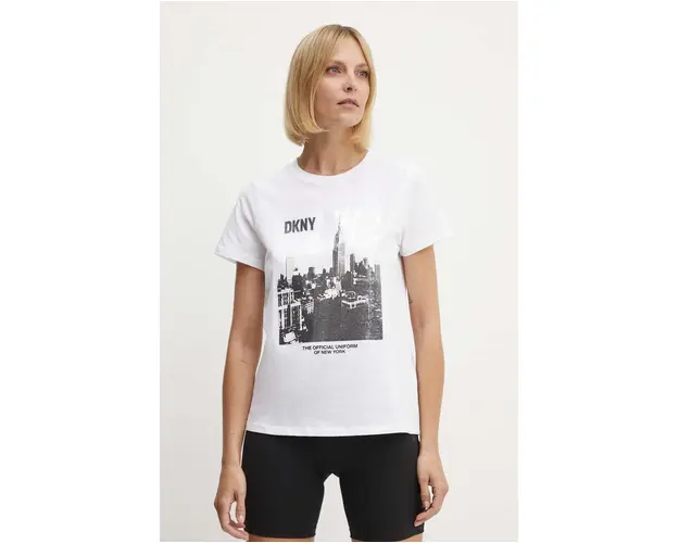 Dkny tricou din bumbac femei, culoarea alb, DP4T9725