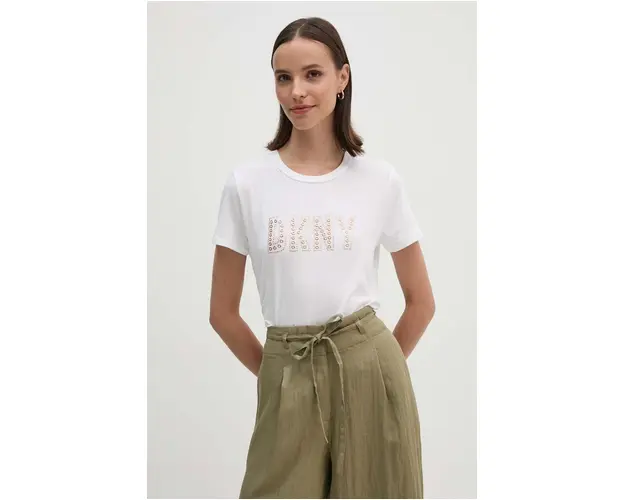 Dkny tricou femei, culoarea alb, P4EHFWNA