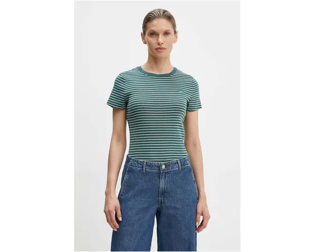Levi's tricou din bumbac femei, culoarea verde, 000KK
