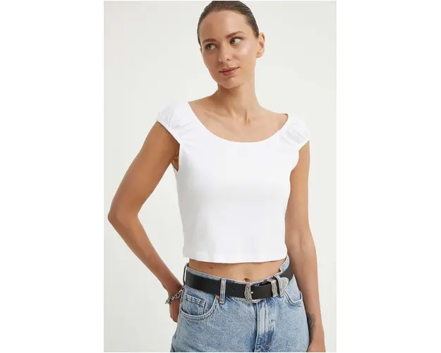 Levi's top din bumbac culoarea alb, A8784