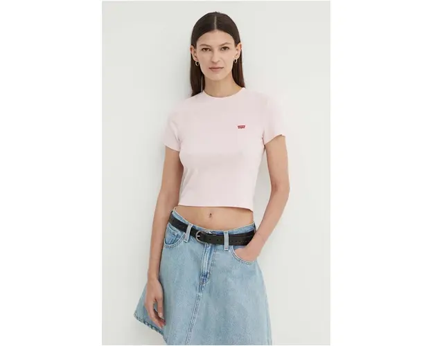 Levi's tricou femei, culoarea roz, cu turtleneck, A7419