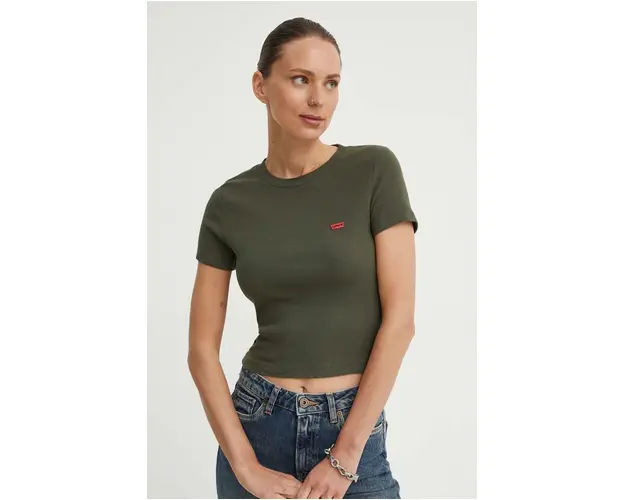 Levi's tricou femei, culoarea verde, cu turtleneck, A7419