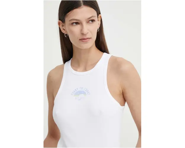 Levi's top din bumbac culoarea alb, A9415