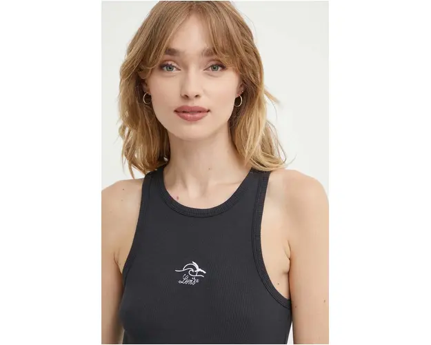 Levi's top din bumbac culoarea negru, A9415