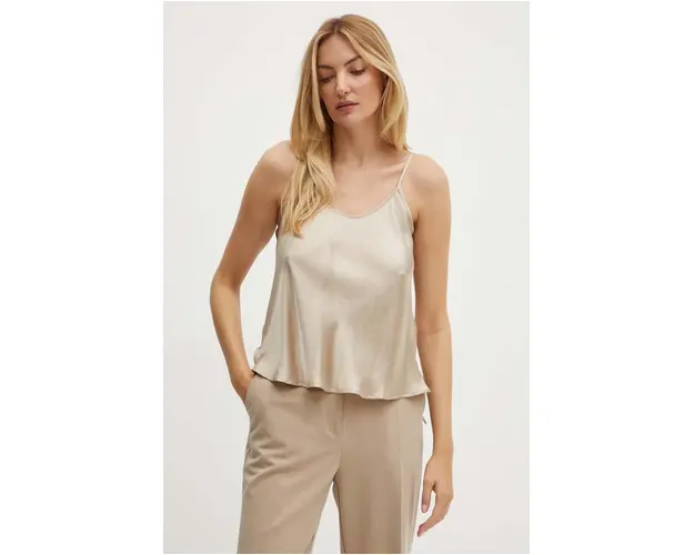 MAX&Co. top de matase culoarea bej, 2426166041200