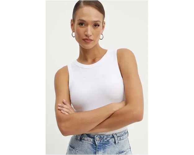 Karl Lagerfeld top femei, culoarea alb, 245W1702