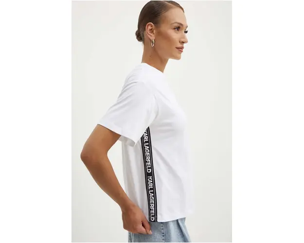 Karl Lagerfeld tricou din bumbac femei, culoarea alb, 245W1703